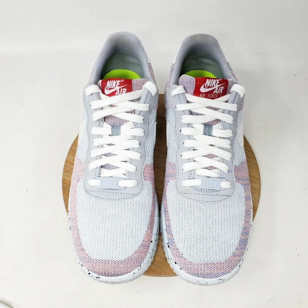 Nike Air Force 1 Crater Flyknit Shoes Mens 10 Grey Lace Up Sneakers